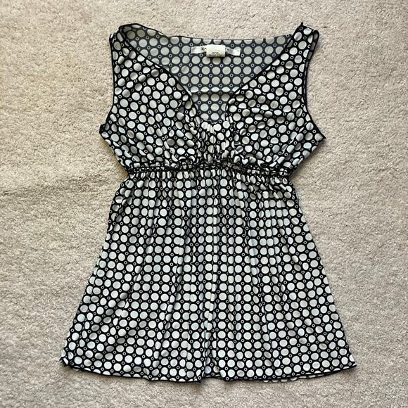 Retro Y2K dot print gathered babydoll tank top boho chic cottage coquette - Picture 1 of 9